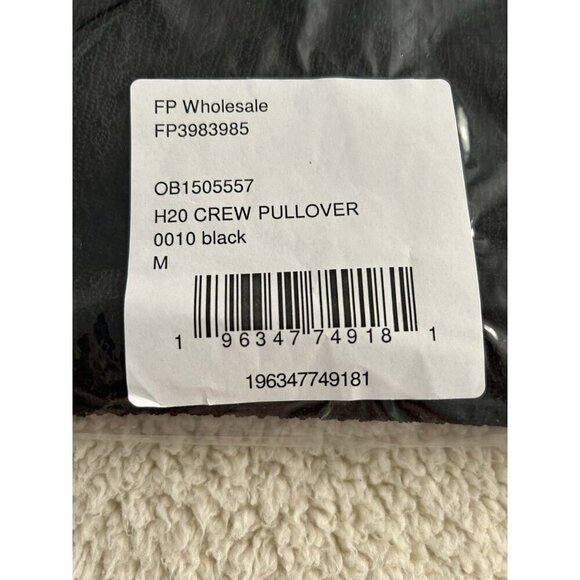 Free People H2O Crew Pullover Open Weave Knit Crop Top Black Size M - Picture 5 of 13